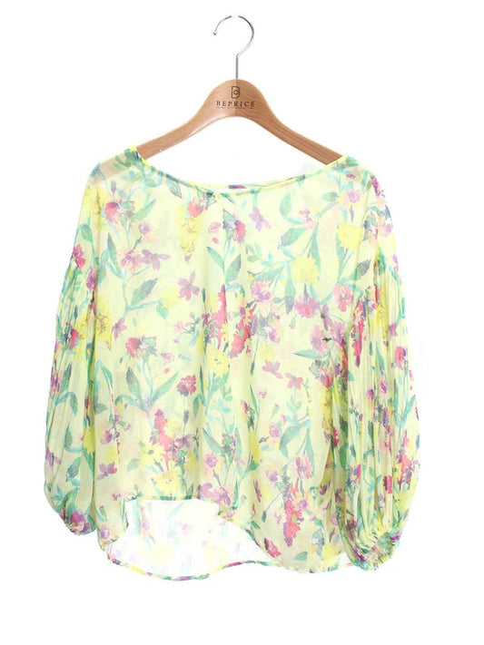 グレースコンチネンタル ボタニカルペイントトップ 18141206 トップス 36 イエロー フラワー ITQN743FUKM8