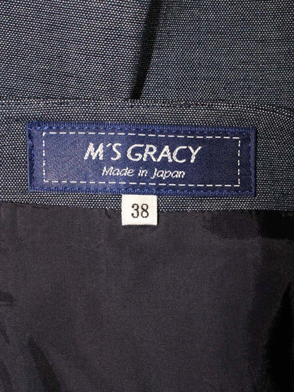 エムズグレイシー 217321 スカート 38 ネイビー デニム調 ITSZ0QDTOMXI 【SALE】