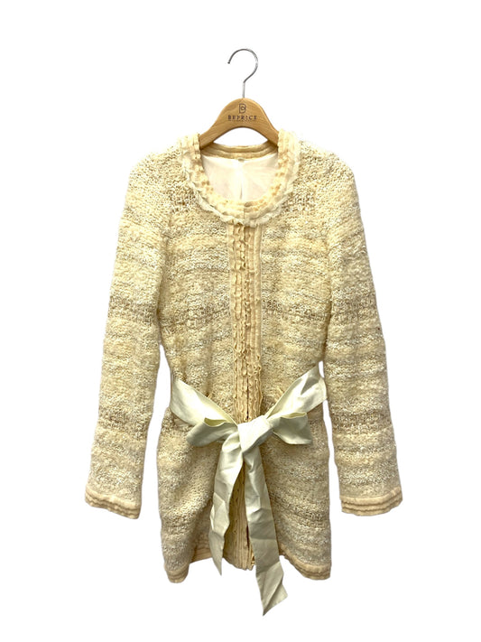 トゥービーシック UDF46-836-01 カーディガン Ⅱ アイボリー ツイード モヘア スパンコール ITQV22NJ5G3K