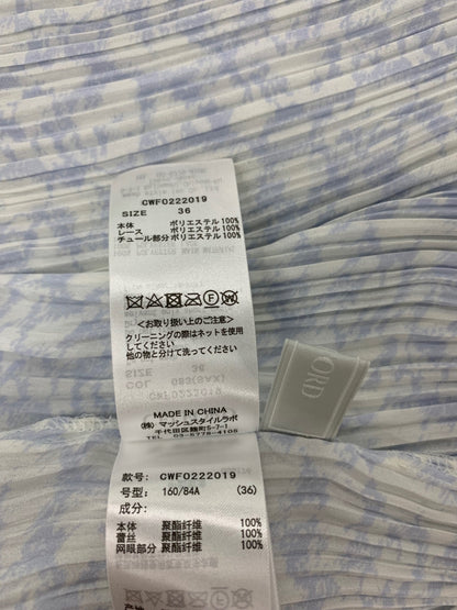 セルフォード マーブル柄ウエストリボンフレアワンピース CWF0222019 36 ブルー ITY4XKV2ID2C