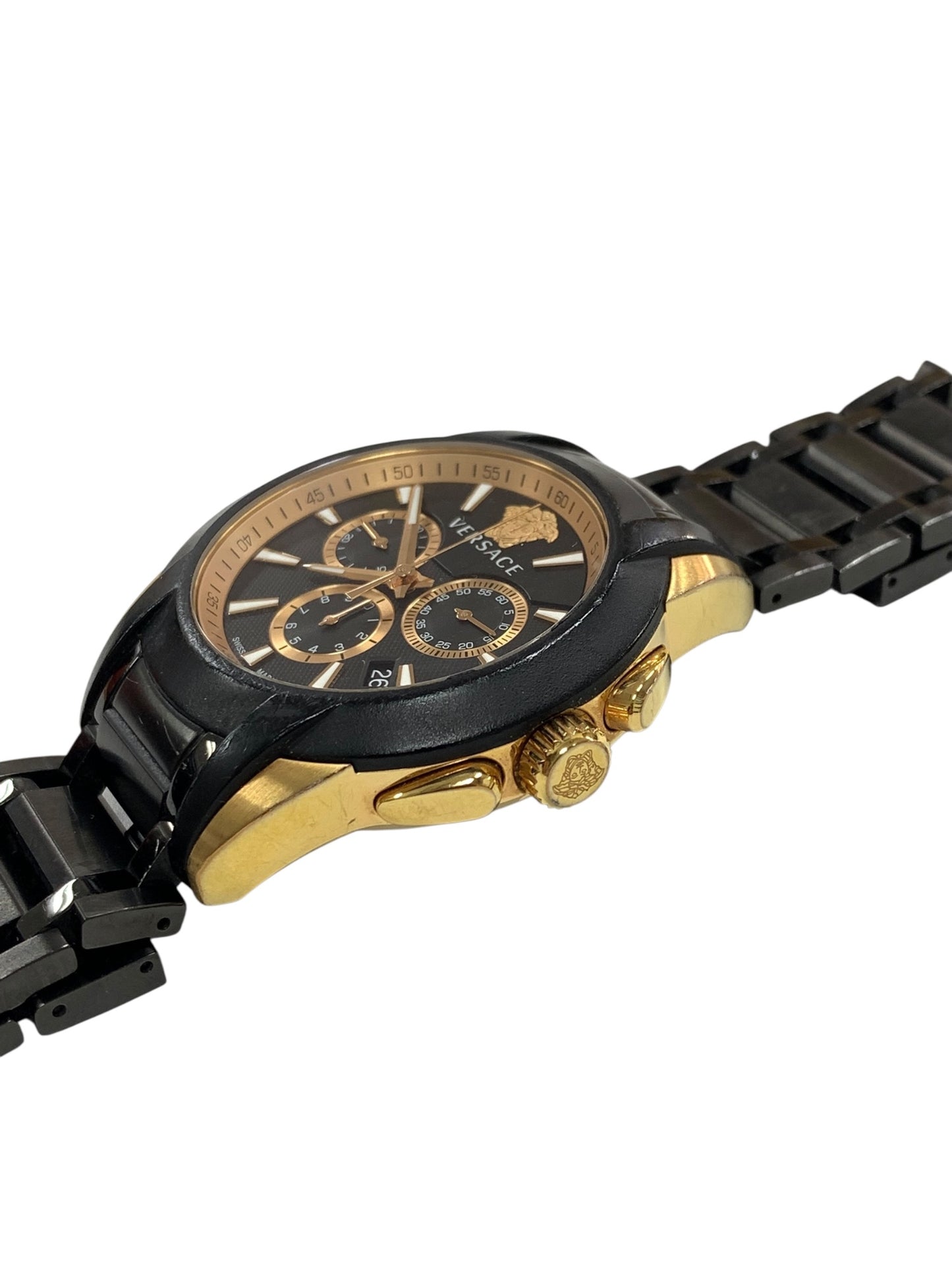ヴェルサーチェ VEM8 腕時計 ブラック メデューサ クロノグラフ デイト ITD74F2J7KO0