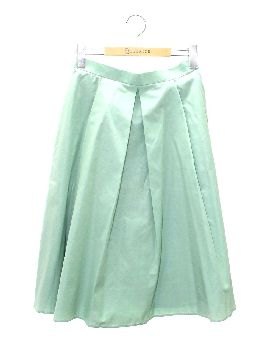 エムズグレイシー 017104  スカート 38 グリーン タック フレア ITNZX51VFIAI 【SALE】