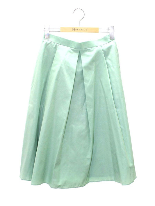 エムズグレイシー 017104  スカート 38 グリーン タック フレア ITNZX51VFIAI 【SALE】