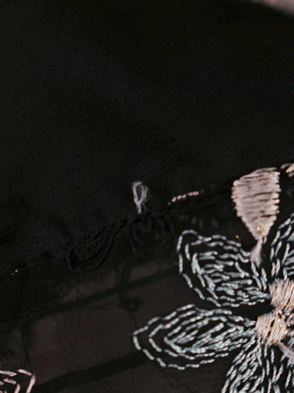 トッカ OPTOSS0060 ワンピース 0 ブラック フラワーモチーフ 刺繍 ITNTWU3VVRME