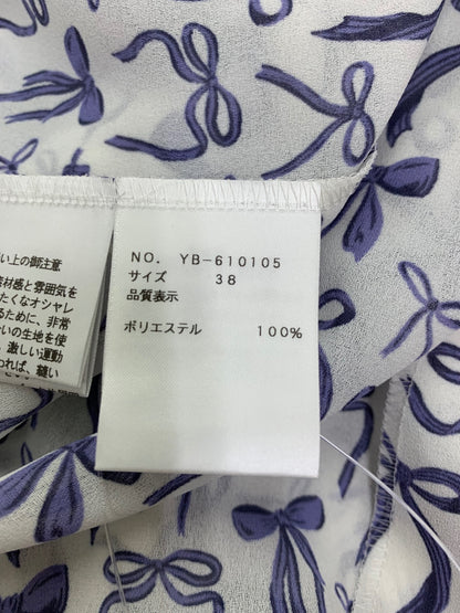 エムズグレイシー 610105 トップス 38 ホワイト リボン フリル IT735DCV9TPS