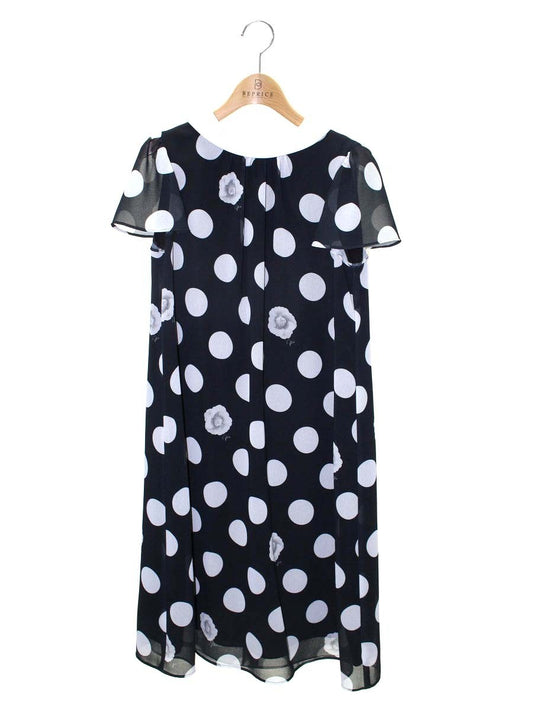 エムズグレイシー 111313 ワンピース 36 ブラック 水玉 フラワーモチーフ ITGOLYIZHINS