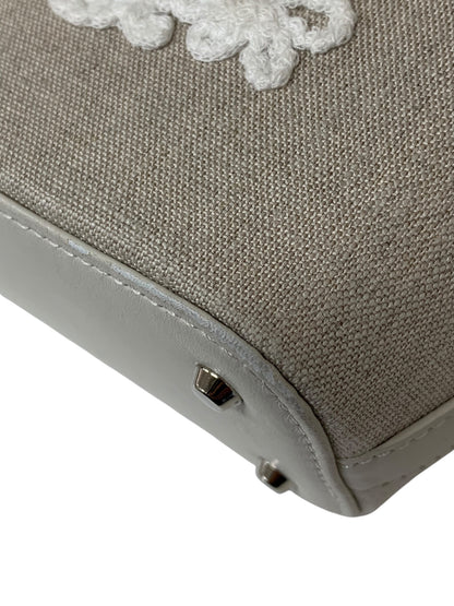 フォクシーブティック Bag Cardenia ガーデニア 45040 ハンドバッグ グレー 刺繍 麻 ITSIDH1QD20G 【SALE】