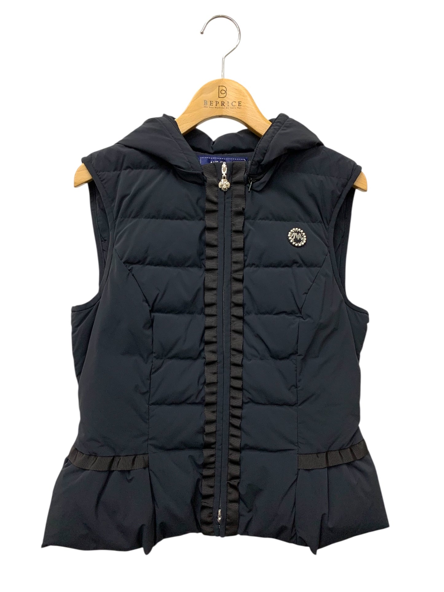 エムズグレイシー Down Short Vest 814504 ダウンショートベスト 38 ネイビー ITAK6VIQ3Y5S