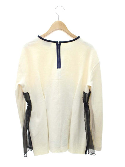 セブンテンバイミホカワヒト オーガンジートップス 1A102 M アイボリー/ブラック ウール IT71HIVT0WB8