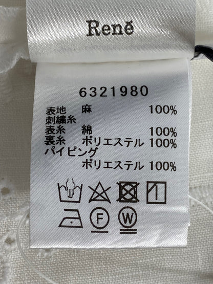 ルネ カットワーク刺繍リネンブラウス 6321980 38 ホワイト 刺繍 リネン IT8Z3SYKHZG0 【SALE】