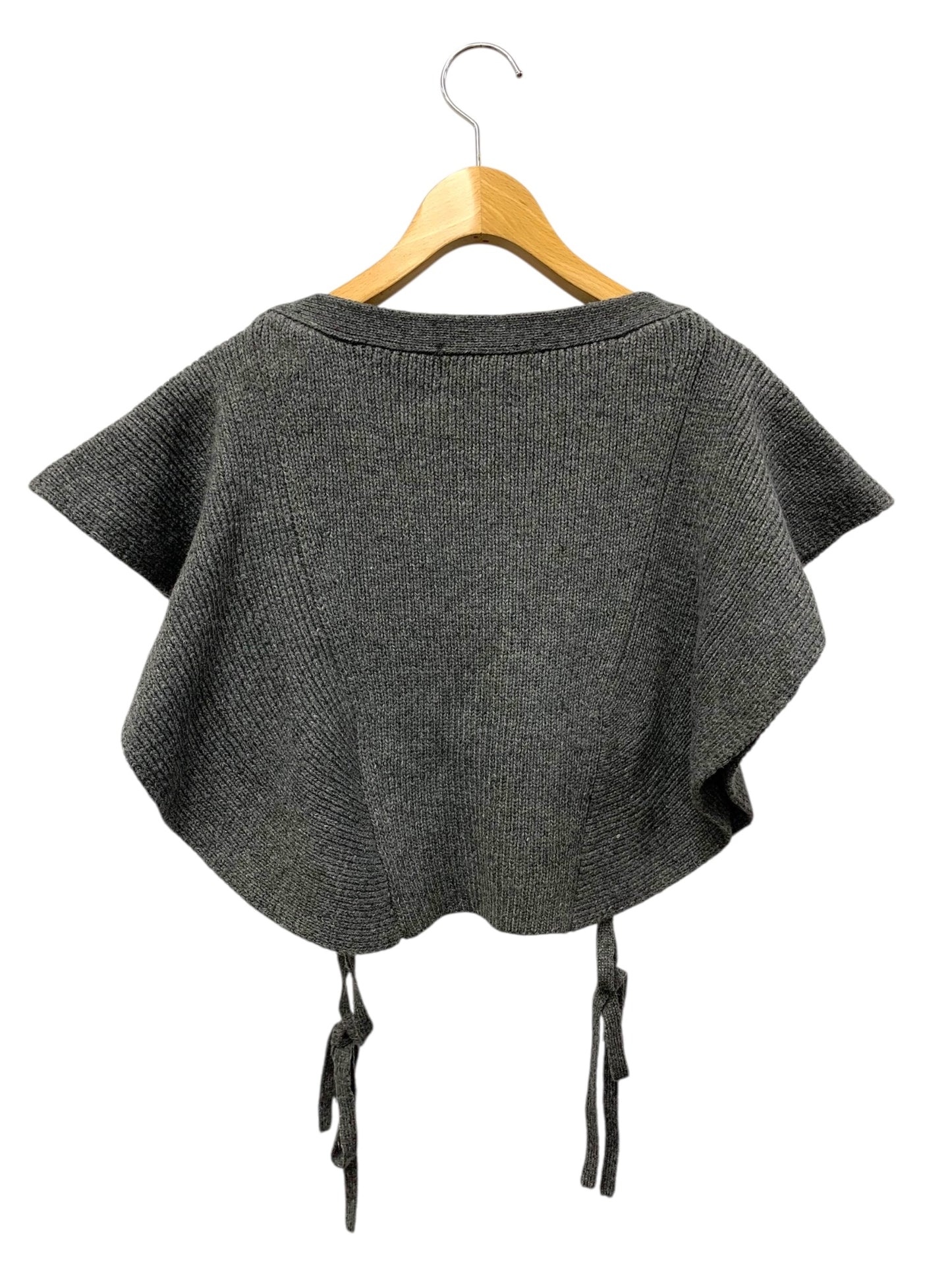 エムズグレイシー ケープ風フリルジレ 118626 ニット セーター 38 グレー ITWJN8FWA9XY