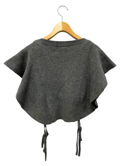 エムズグレイシー ケープ風フリルジレ 118626 ニット セーター 38 グレー ITWJN8FWA9XY