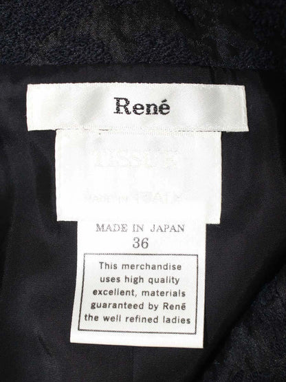 ルネ 6946080 ワンピースコート 36 ブラック/ネイビー フリル IT0DU27SWGTR