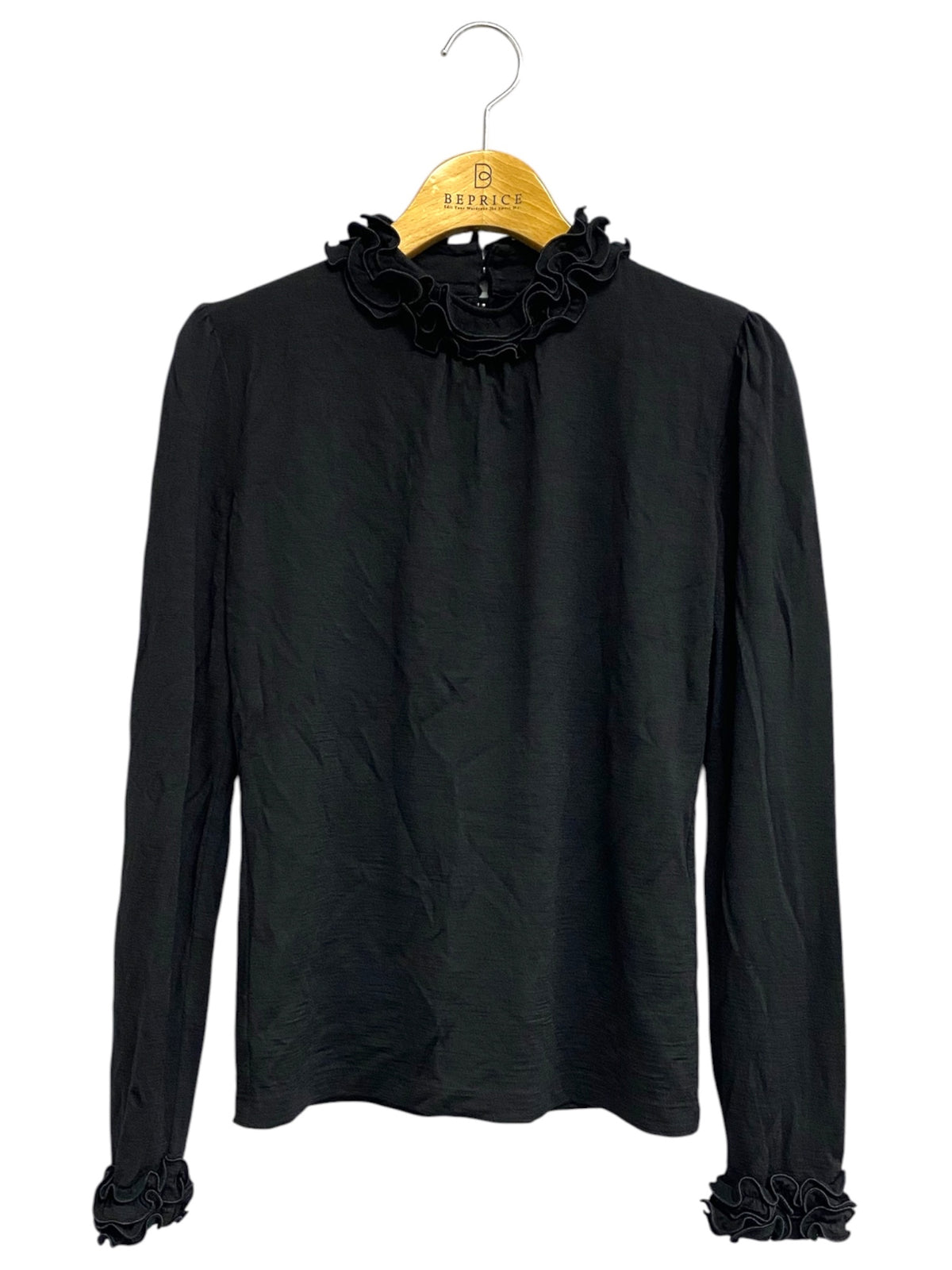 エムズグレイシー 015512 Tシャツ カットソー 38 ブラック フリル ITUMD7M8JB0T