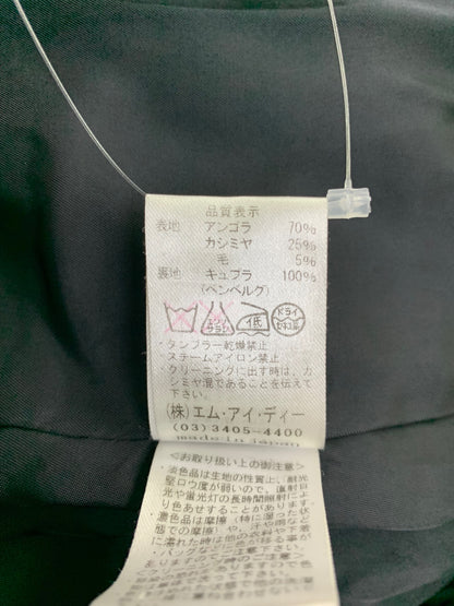 エムプルミエ 1250-027 トレンチコート 34 ブラック アンゴラ カシミヤ混 IT8B0BY5ZMUE