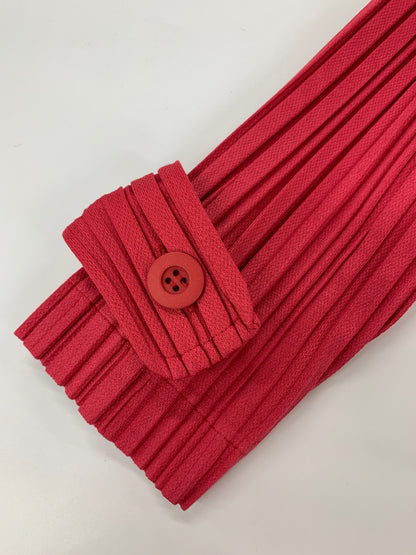 プリーツプリーズイッセイミヤケ PP53-JA671 ジャケット 2 レッド プリーツ ロング IT73KI2YO17R