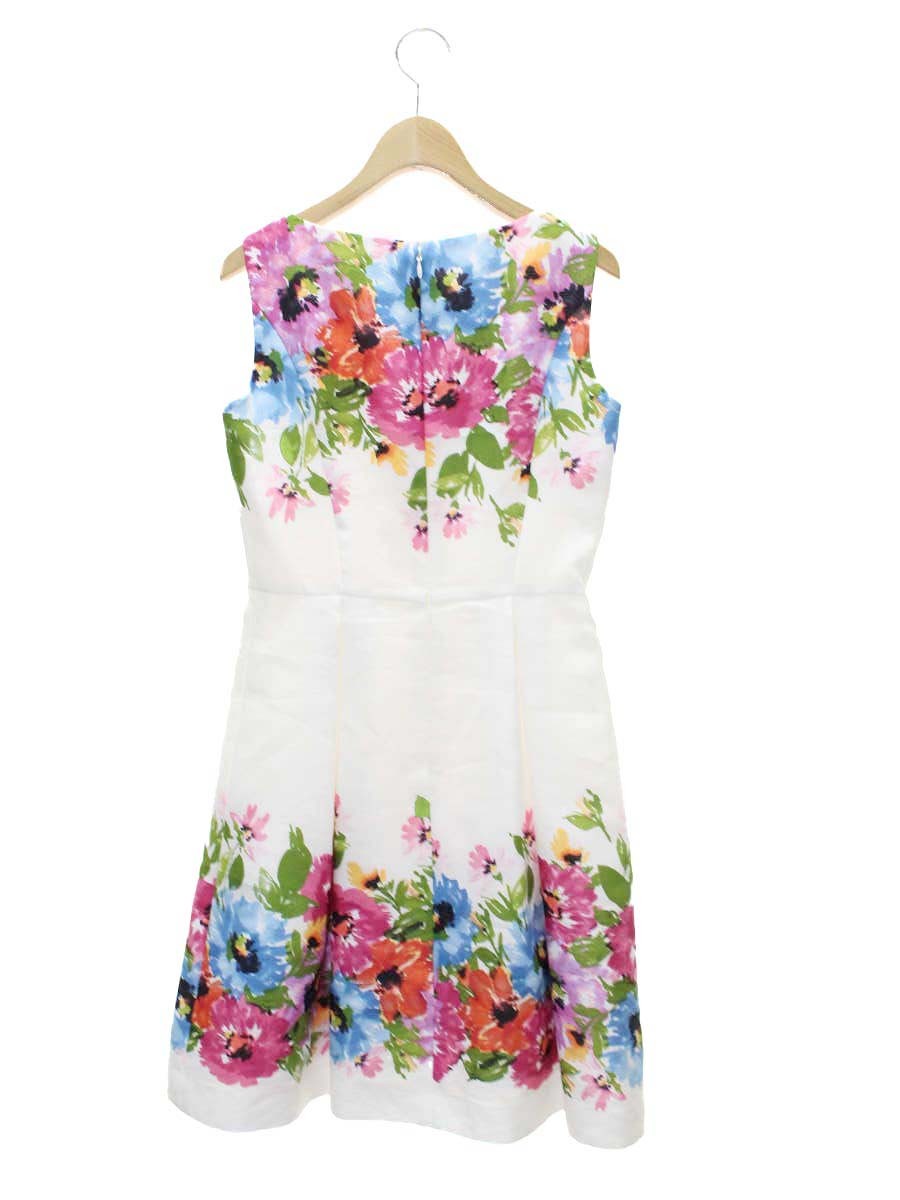 エムズグレイシー 621126 ワンピース 36 ホワイト フラワーモチーフ