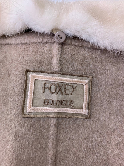 フォクシーブティック Boxy Suit ボクシースーツ 40068 ジャケット 42 ブラウン カシミヤ ミンクファー ITV45DE1H940