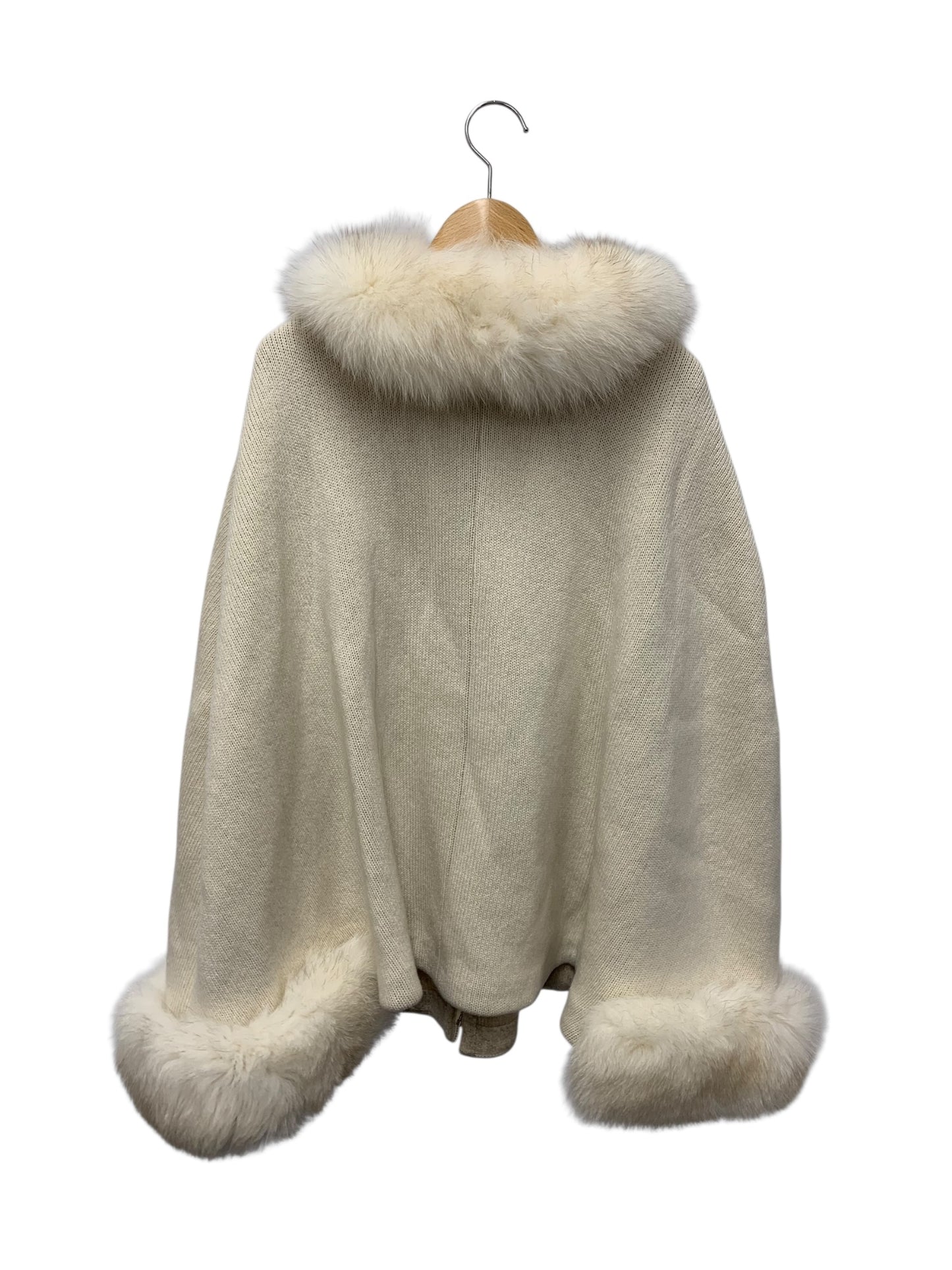 ルネ 6232050 ポンチョ F アイボリー カシミヤ混 フォックスファー ニット ケープ ITBNCIN7DBEO 【SALE】