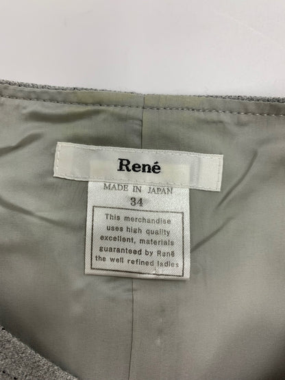 ルネ 6846060 ワンピース 34 グレー フロントジップワンピース ステッチ柄 ビジュー ITUWBDHK1YXK