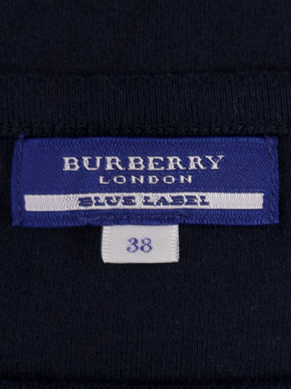 バーバリーブルーレーベル E1P04-619-29 ニット 38 ネイビー ロゴ ボートネック ITMLN69MD8DU