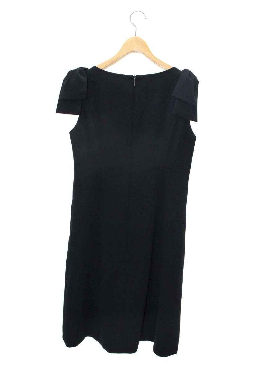 ルネ 5736050 ワンピース 38 ブラック リボン バックジップ フレア ITY022Y37WUO