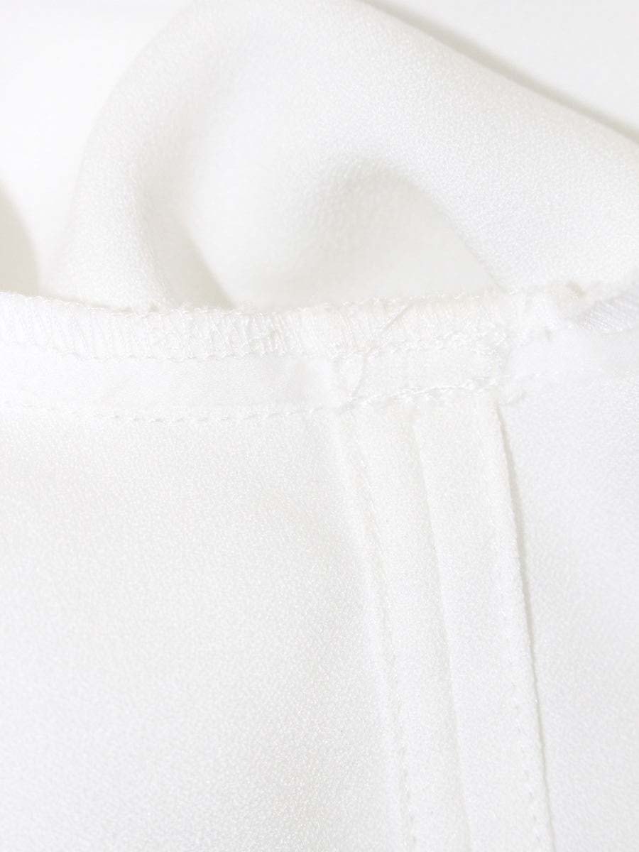 ルネ 5331140 ブラウス 34 ホワイト バイカラー リボン ITRQ2AM93I0E