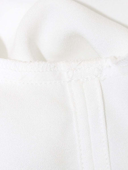 ルネ 5331140 ブラウス 34 ホワイト バイカラー リボン ITRQ2AM93I0E