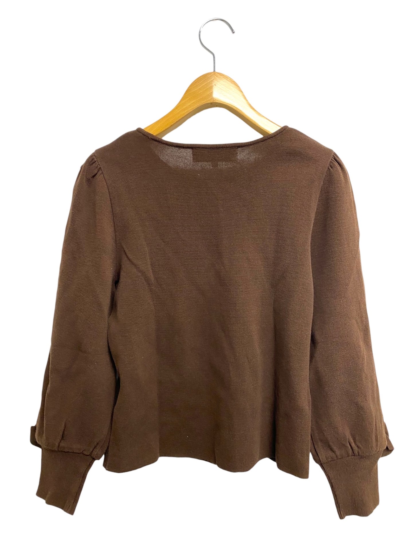 エムズグレイシー Sleeve Ribbon Knit 818516 ニット セーター 40 ブラウン ストレッチ ITMFS6OS8DRM
