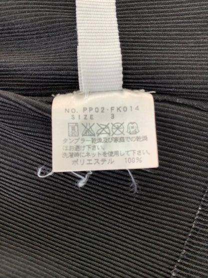 プリーツプリーズイッセイミヤケ PP02-FK014 襟付きプルオーバー 3 ブラック キーネック プリーツ IT3G9TGYK748