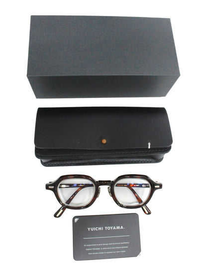 ユウイチトヤマ 5 BEACON col.03 メガネ ブラウン セルフレーム フルリム ウェリントン IT2LQBVCY584