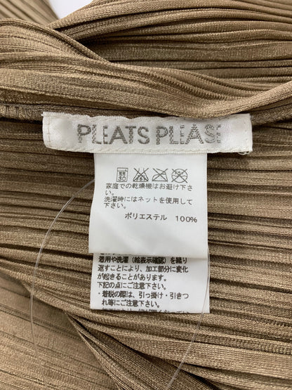 プリーツプリーズイッセイミヤケ PP43-J0834 カーディガン 3 ブラウン パンチング ITO7WM81TVOC