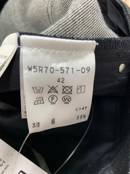 トゥービーシック W5R70-571-09 デニムパンツ 42 ブラック レッキスラビット ファー クロップド 刺繍 ビーズ ITHRFUOCTB9K