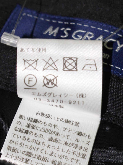 エムズグレイシー 316301 パンツ 38 ブラック ワイド ボーダー ITHWJV42V5UN