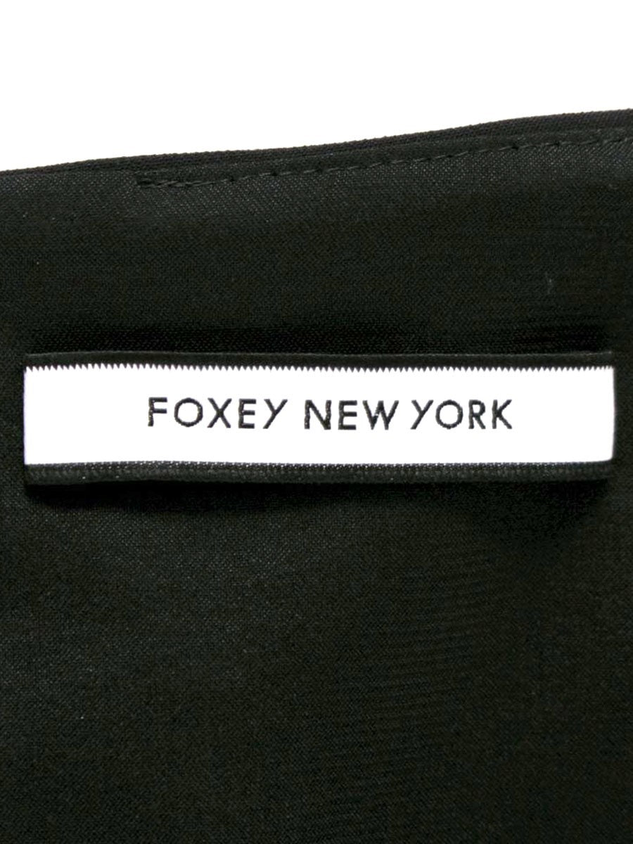 フォクシーニューヨーク Tuck＆Gather Dress 38985 ワンピース 42 ブラック フリル ITGYVBU3CZ44