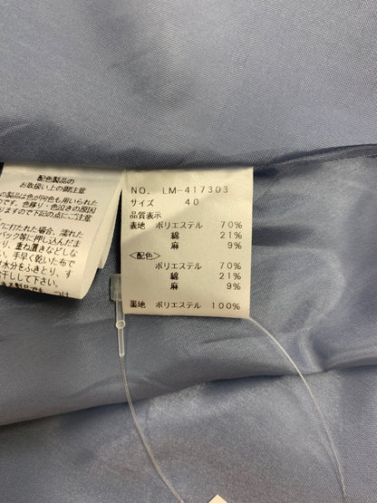 エムズグレイシー 417303 スカート 40 ブルー カメリアボタン バイカラー ITVCGW3OB1M2