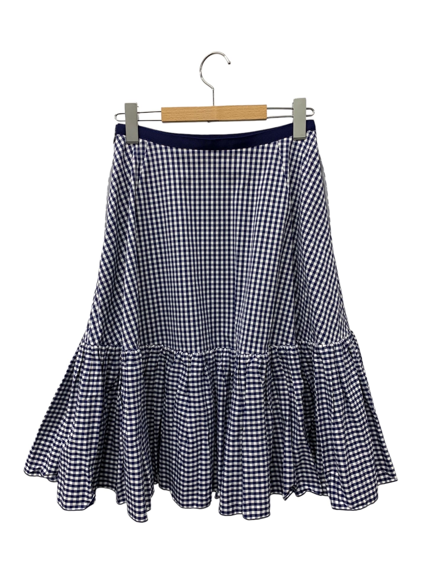 フォクシーニューヨーク Skirt Daffodil 40089 スカート 38 ブルー ギンガムチェック ITIL8OAJ6B9O