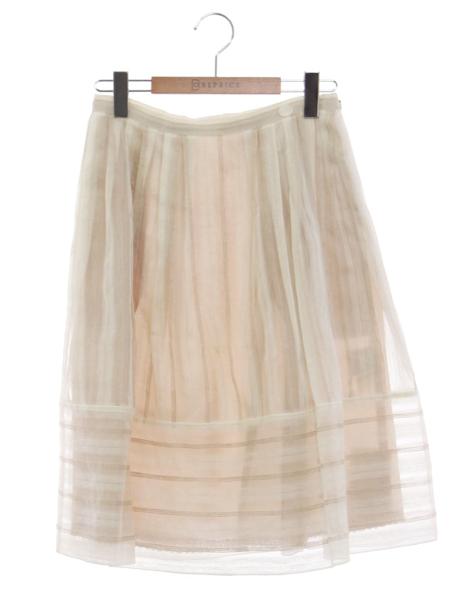 フォクシーブティック 36712 スカート 38 シルクホワイト/ベージュ 36712 Skirt La Seine IT8JK5824P5E
