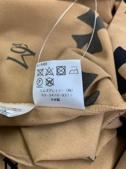 エムズグレイシー 110508 シャツ ブラウス 38 ブラウン ハイネック ロゴモチーフ IT17GW5LRV0D