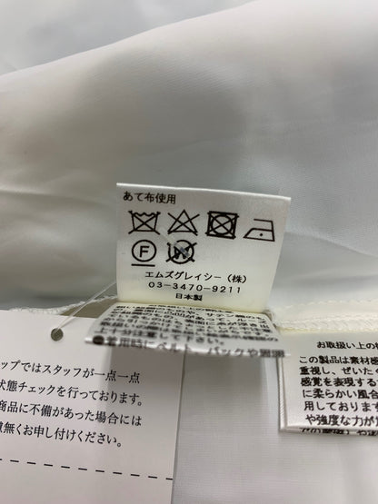 エムズグレイシー 917119 スカート 38 ホワイト チューリップ柄 リボン ITZ9NCNGO82D