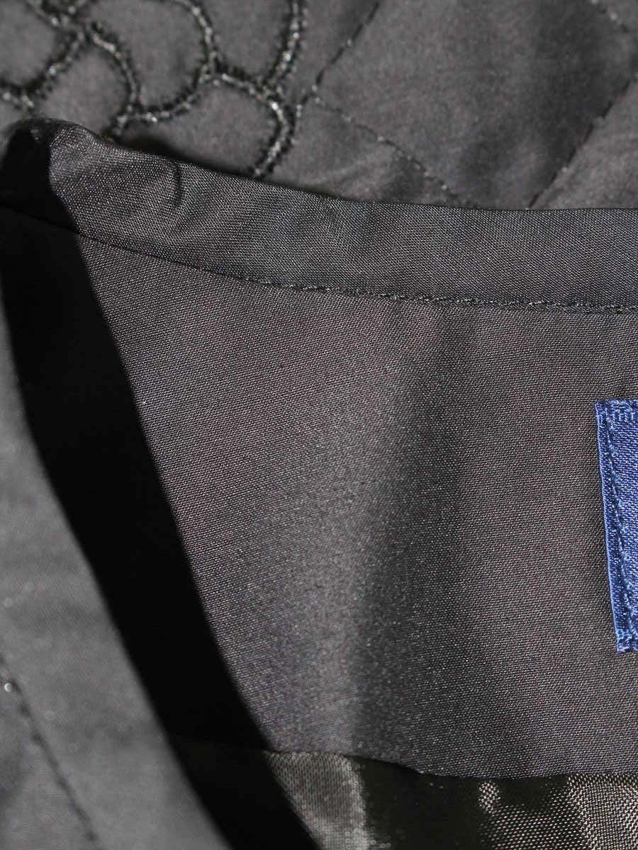 エムグレイシー 814105 ブルゾン 38 ブラック キルティング フラワーモチーフ ジップアップ ITMAFD2YL6TE