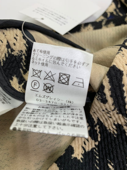 エムズグレイシー 34506 カーディガン 38 ブラック 千鳥格子 カメリア ジップリボン ITHIK0LFZTRM