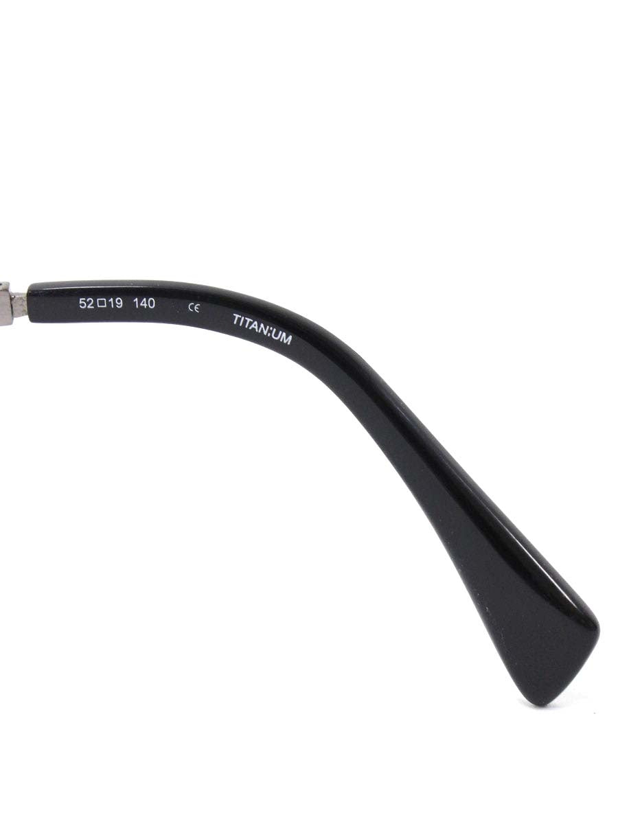 ヨウジヤマモト 19-0021-2 メガネ ブラック/シルバー コンビフレーム フルリム サーモントブロー ウェリントン ITXDMPARFO4C