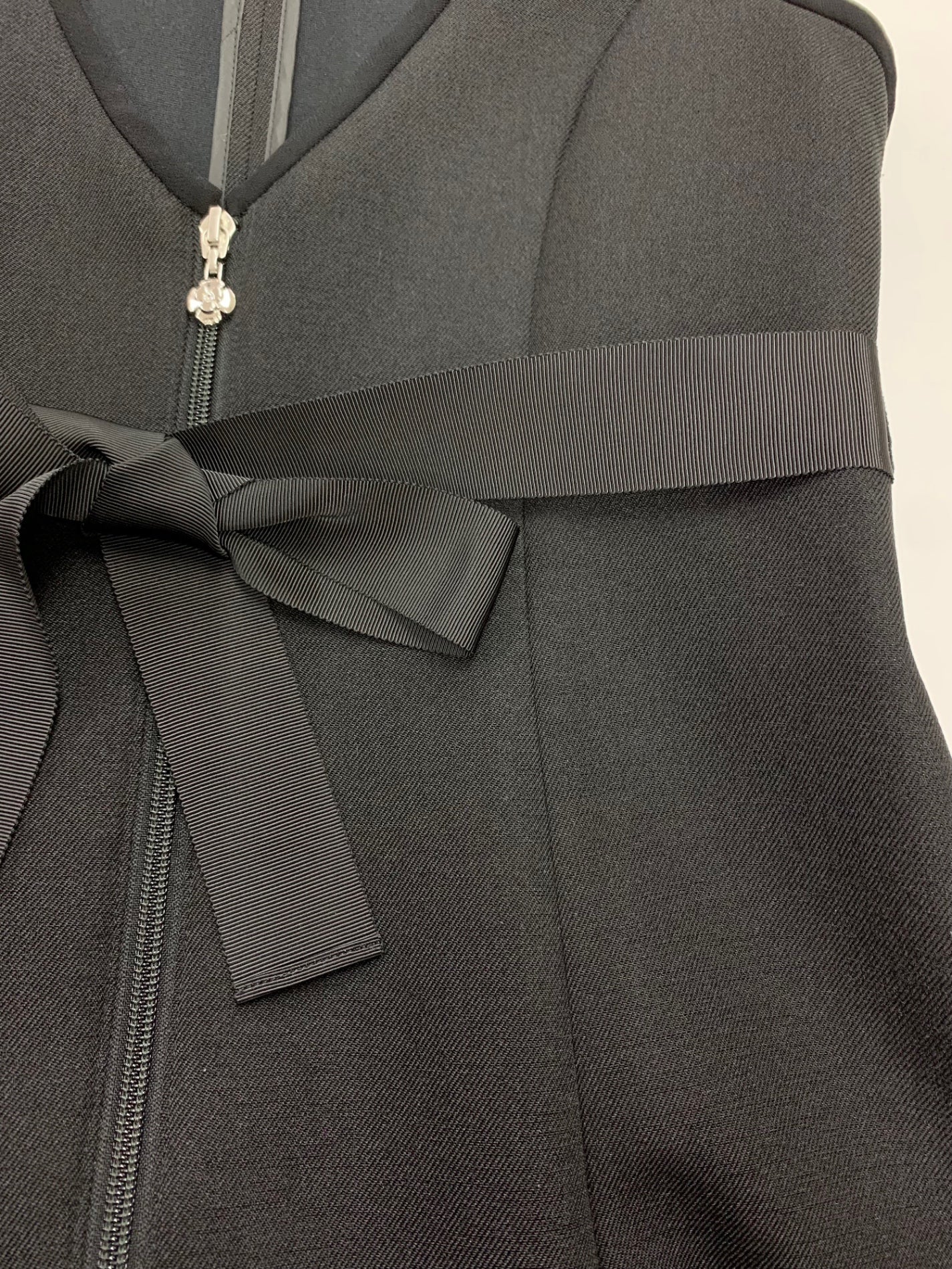 エムズグレイシー 411511 ジャンパースカート 36 ブラック ボンディング リボン フロントジップ ITJSNBQJTYXB