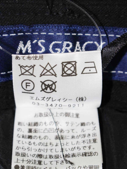 エムズグレイシー 726508 パンツ 38 ブラック 裾リボン ITX2EG5CR39O