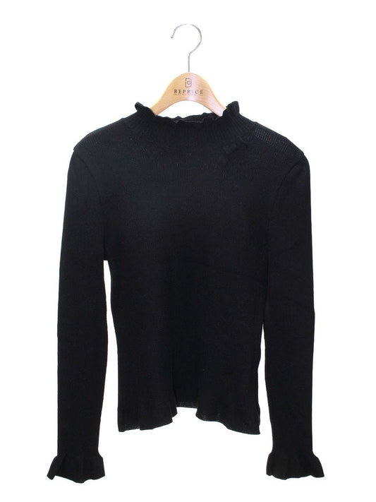 エムズグレイシー 918557 ニット セーター 40 ブラック ウール リボン ITNIFR2SMGKU