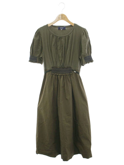 エムズグレイシー Smocking Embroidery One-piece 911348 ワンピース 42 カーキ IT54AP223E1A
