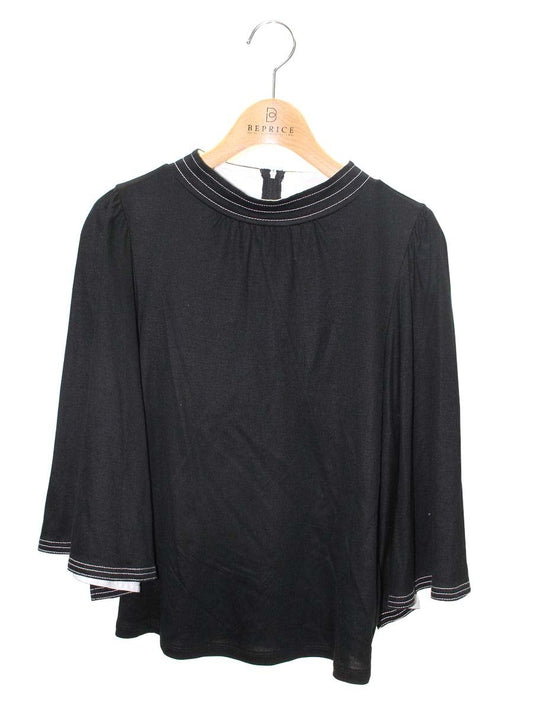 エムズグレイシー Bell Sleeve Cut sew 915115 Tシャツ カットソー 38 ブラック ITJXYN49SQJG