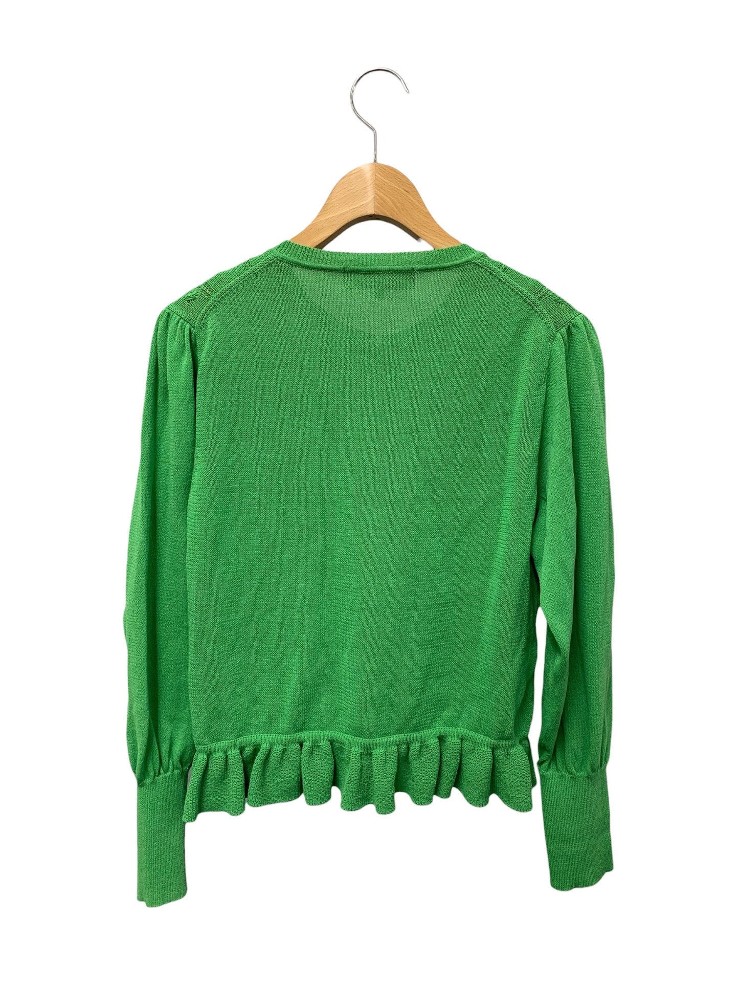 エムズグレイシー 318314 カーディガン 40 グリーン カメリアジップ ハート刺繍 ITL2YIEEMP7K