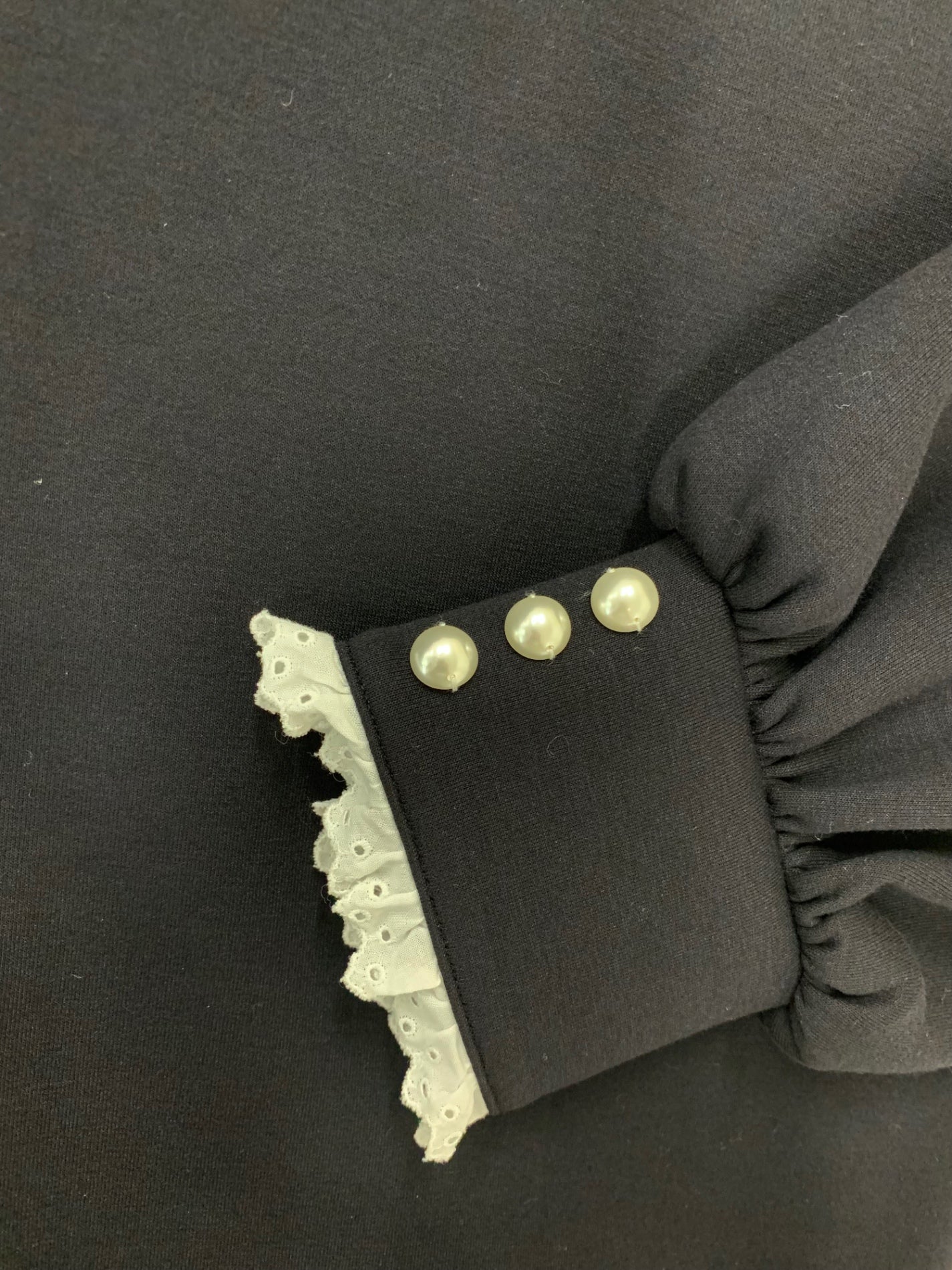 ルネ 5417980 ワンピース 36 ブラック ダンボールニット パール フリル ITTXFMG8JVJ4